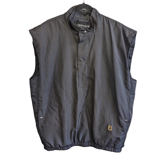 FOOTJOY DryJoys 1/4 SNAP & ZIP 100% Polyester L Black LINED VEST Wind & Rain - Picture 6 of 8